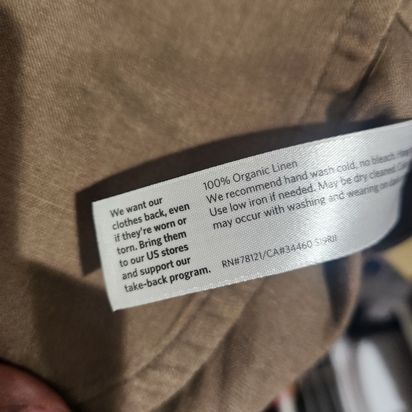 Eileen Fisher Organic Linen Blazer Jacket Size Xl Brown Olive - Picture 6 of 6